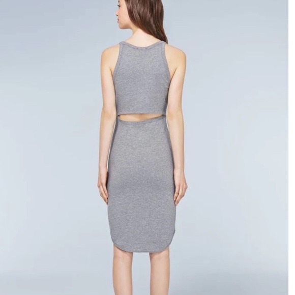 Aritzia Dresses & Skirts - Aritzia Wilfred Free Yasmin Dress Size XS Light Heather Gray Knit Cutout